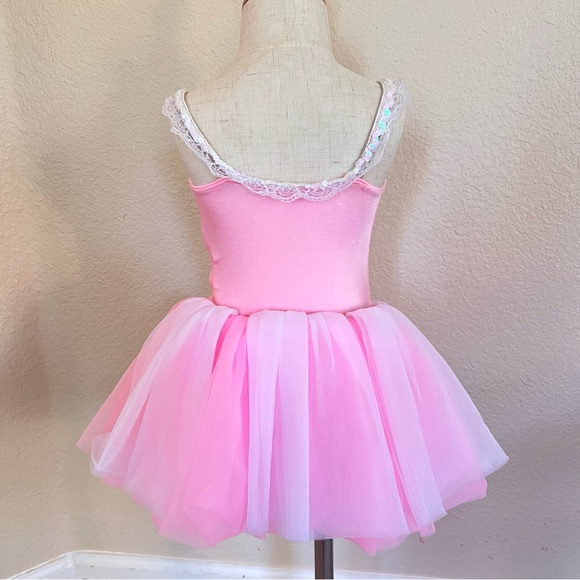Revolution Dancewear Pink Sparkle Tutu Dress Dance Costume (Style 484 Size XSC) - Picture 2 of 8
